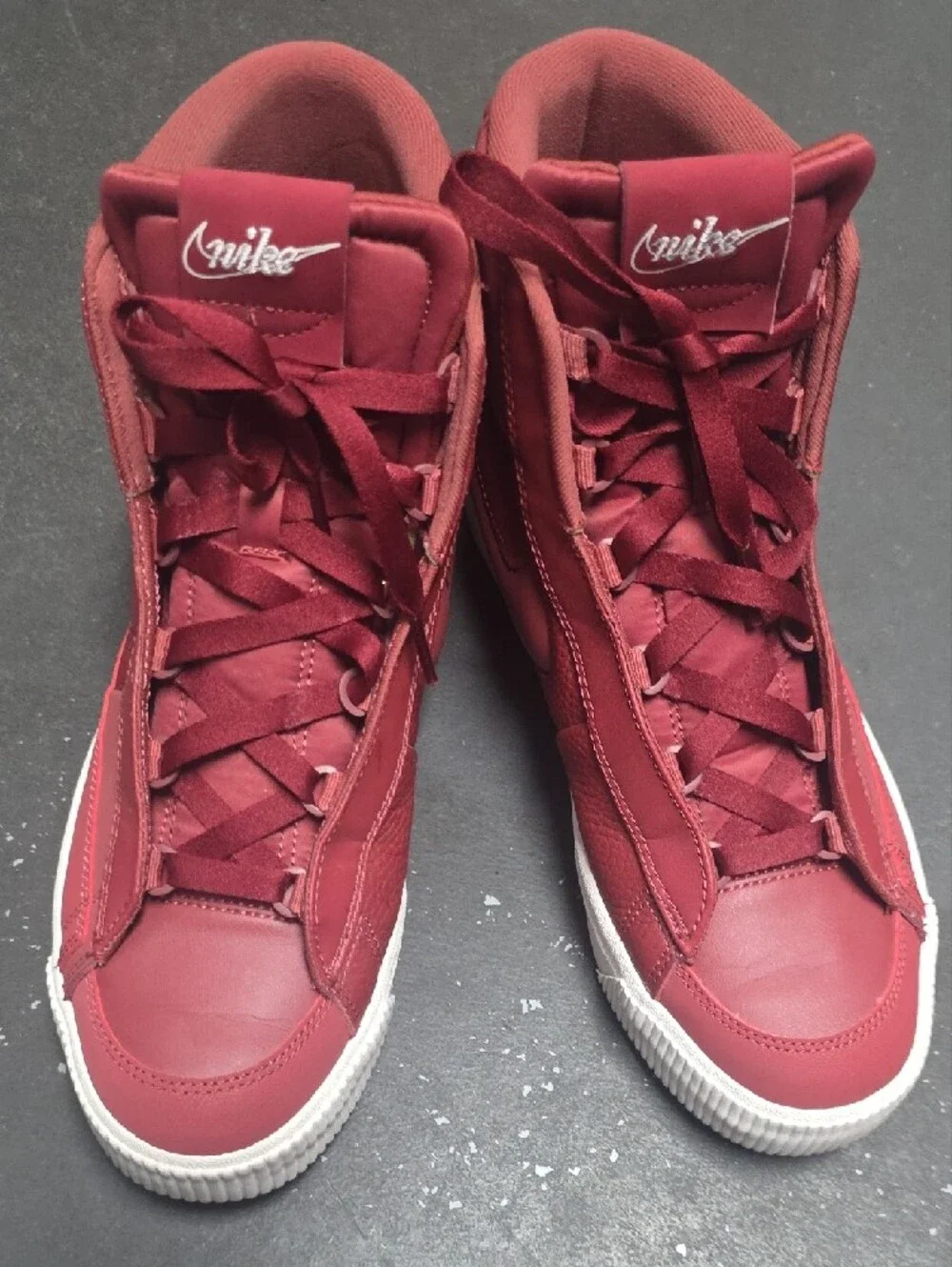 Nike Women's Red High-Top Sneakers with White Sole